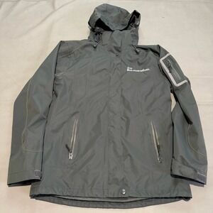 Shell Eco-marathon Men Hood Rain Employee Worker Windbreaker Jacket Gray-M-6375